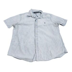 Ralph Lauren Mens XL Classic Fit Chambray Short Sleeve Button Down Shirt